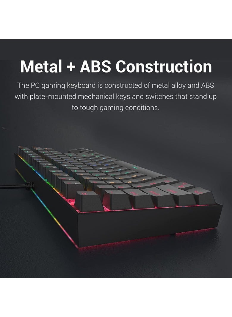 87-Key K552 Kumara RGB Mechanical Keyboard | Red Switches | Compact Design | Adjustable Backlighting