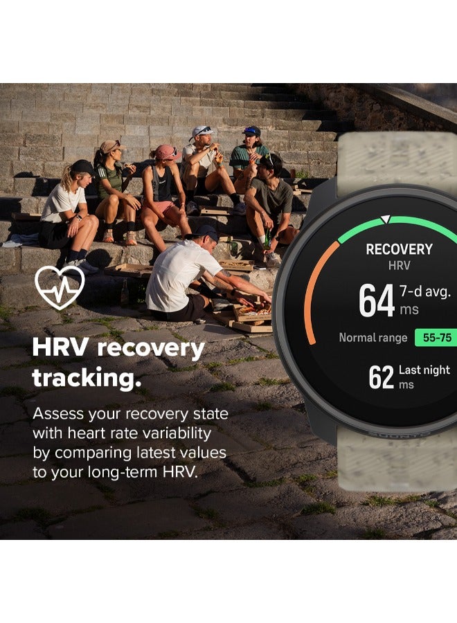 Race S Stainless Performance Watch | 45mm HD AMOLED Screen, Digital Crown, HRV, Race, Train, Recover, Long Battery, Offline Maps, Dual-band GPS/GNSS, 95+ Sports Mode, Planner - Powder Grey