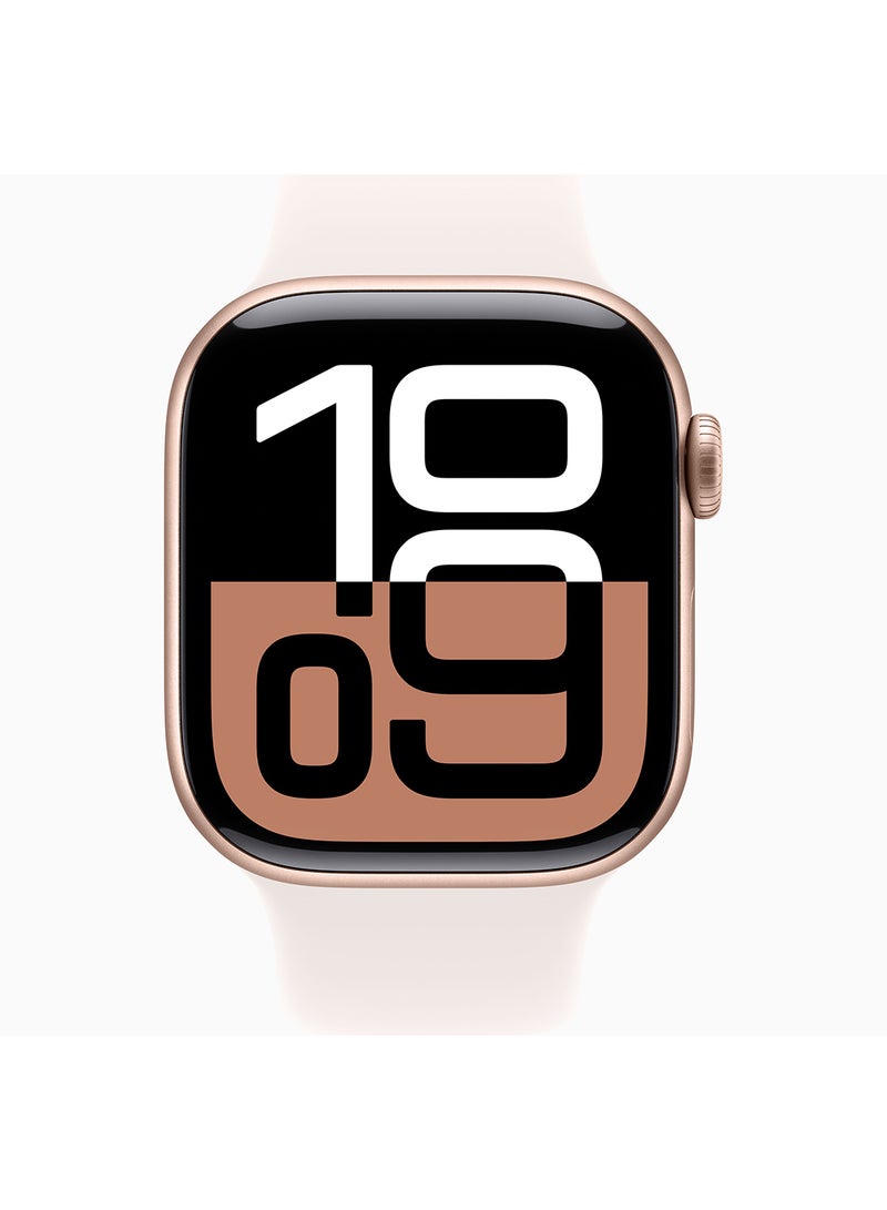 Watch Series 10 GPS 42mm Rose Gold Aluminium Case With Light Blush Sport Band