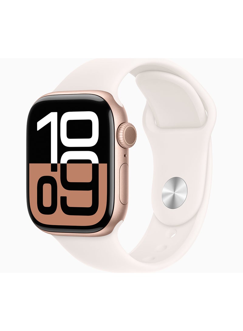 Watch Series 10 GPS 42mm Rose Gold Aluminium Case With Light Blush Sport Band