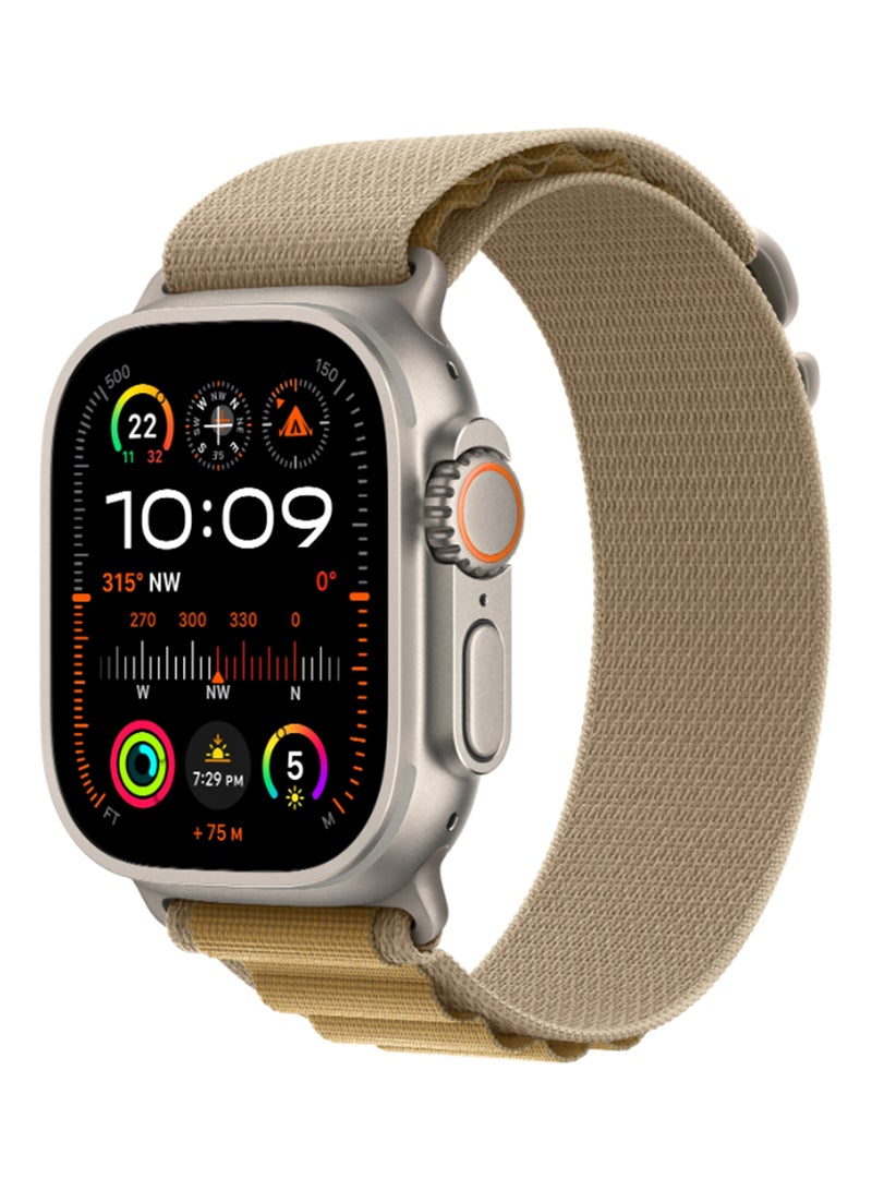 Watch Ultra 2 (2024) GPS + Cellular 49mm Natural Titanium Case With Tan Alpine Loop - Medium