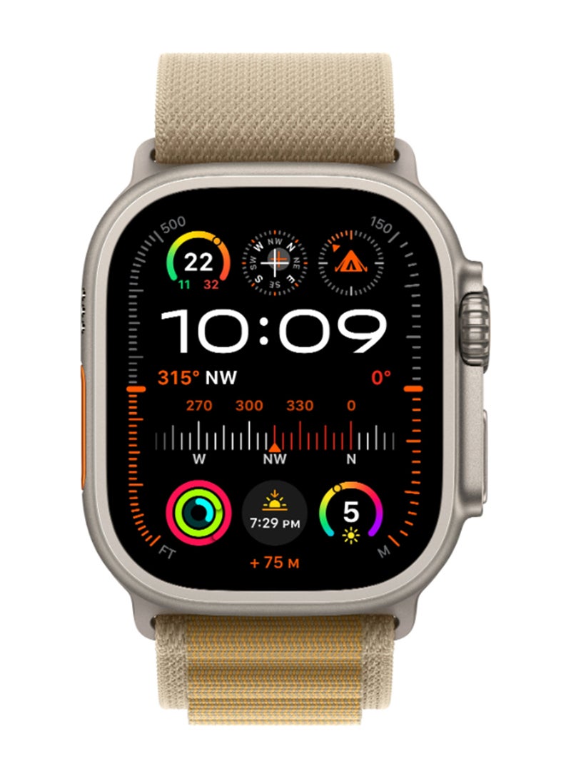 Watch Ultra 2 (2024) GPS + Cellular 49mm Natural Titanium Case With Tan Alpine Loop - Medium