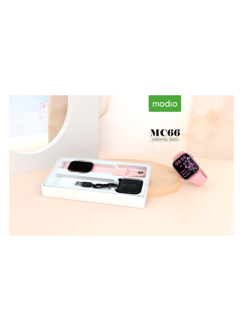 Modio MC66 Smart Watch With Full Display, Smart Split Screen & Long Battery Life, Support Calling, Full Screen, Heart Rate, Step Count, Sleep Alert