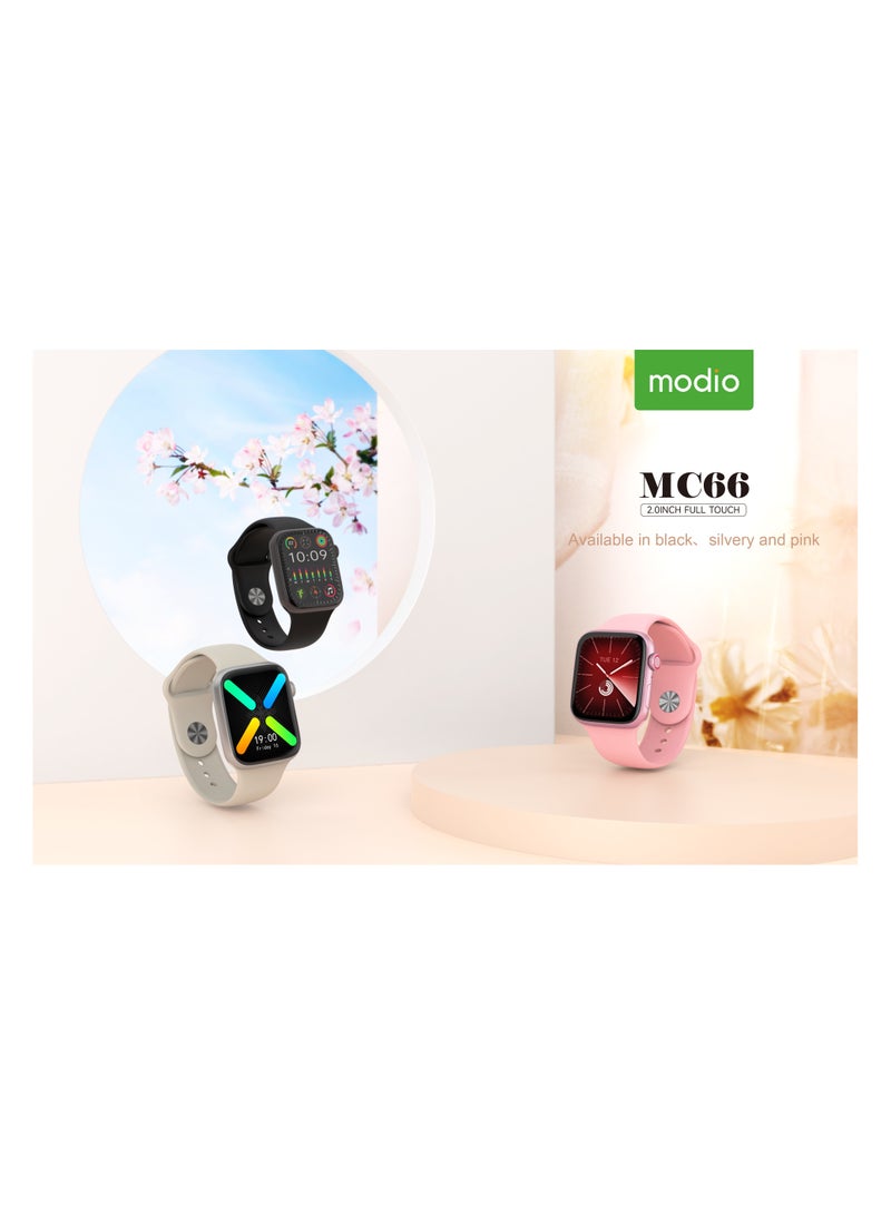 Modio MC66 Smart Watch With Full Display, Smart Split Screen & Long Battery Life, Support Calling, Full Screen, Heart Rate, Step Count, Sleep Alert