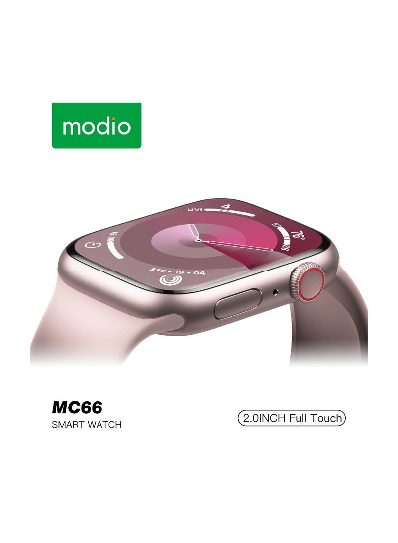 Modio MC66 Smart Watch With Full Display, Smart Split Screen & Long Battery Life, Support Calling, Full Screen, Heart Rate, Step Count, Sleep Alert