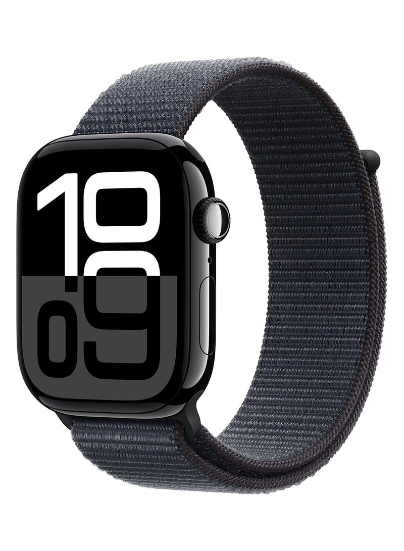 Watch Series 10 GPS 46mm Jet Black Aluminium Case With Ink Sport Loop