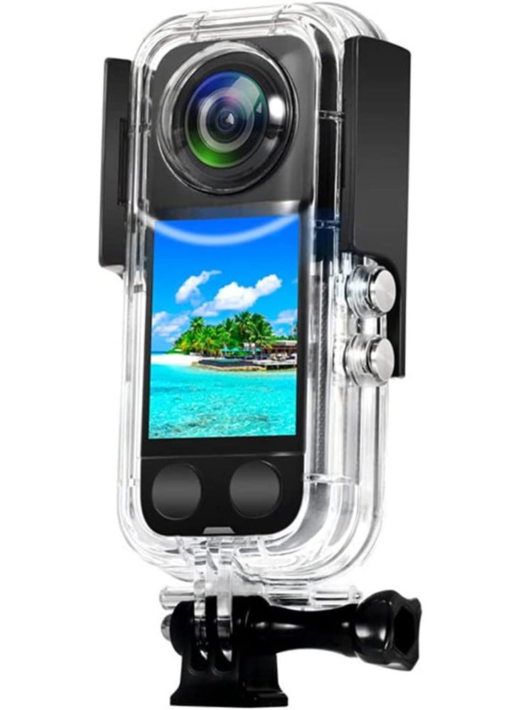 Waterproof Housing for Insta 360 One X3 Action Camera, 40M Underwater Diving Protective Case with Bracket Accessories for Enhanced Protection and Performance.