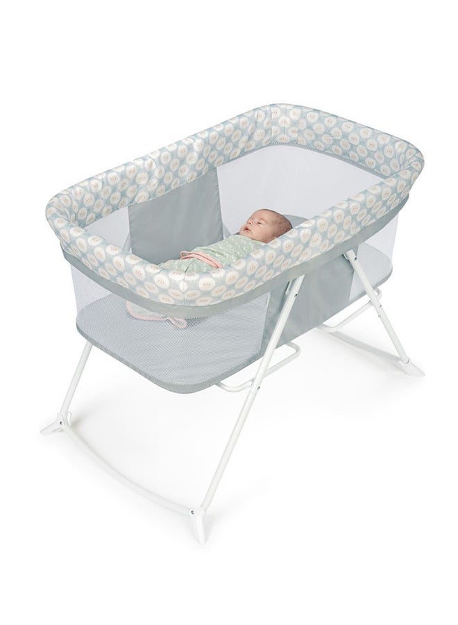 Snooze And Stow Rocking Portable Folding Bassinet - Sheppy -  0 Months+