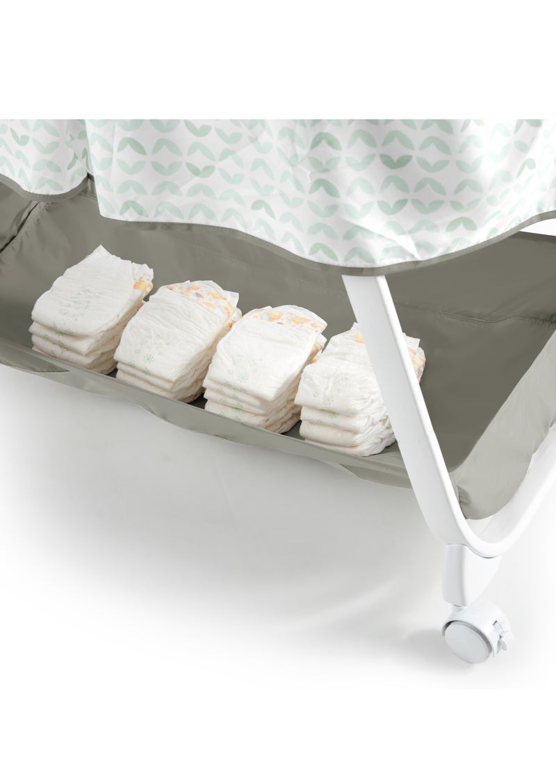 Ity by Ingenuity Snuggity Snug Soothing Vibrations Bassinet – Portable with Wheels, Cozy & Calming for Newborns, Nimbu