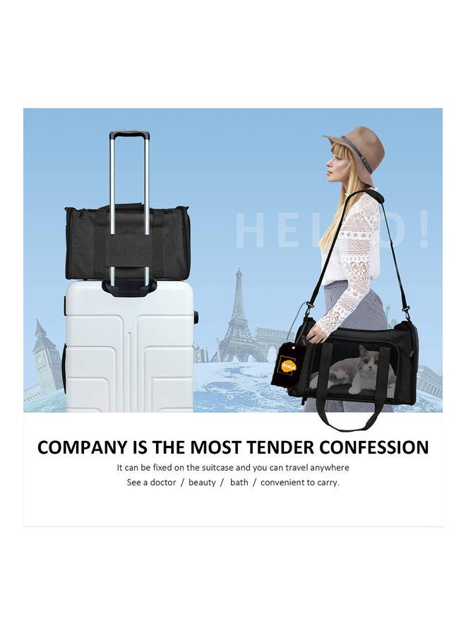 Upgraded Version Of The Portable Pet Bag Is Light And Breathable Black 51 x 34 x 34cm