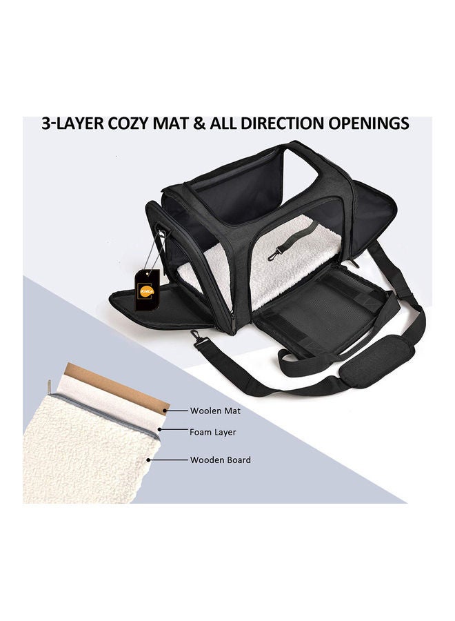 Upgraded Version Of The Portable Pet Bag Is Light And Breathable Black 51 x 34 x 34cm