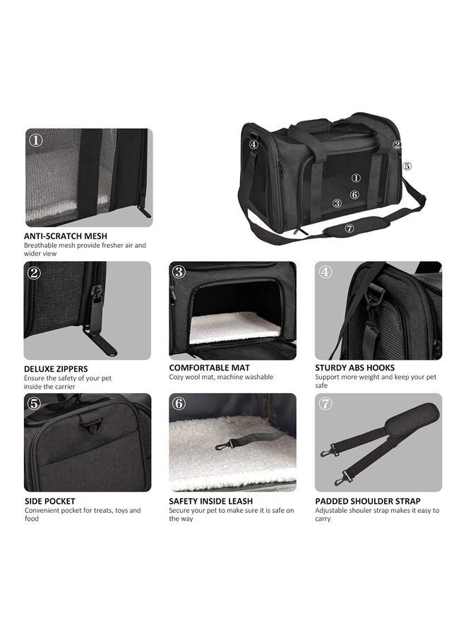 Upgraded Version Of The Portable Pet Bag Is Light And Breathable Black 51 x 34 x 34cm