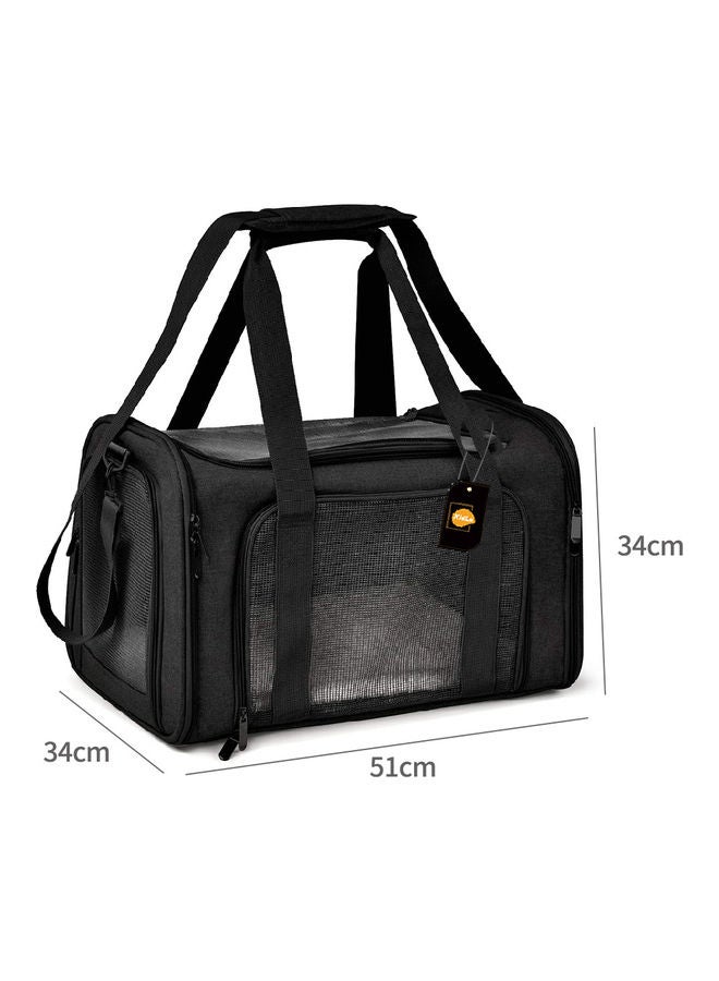 Upgraded Version Of The Portable Pet Bag Is Light And Breathable Black 51 x 34 x 34cm