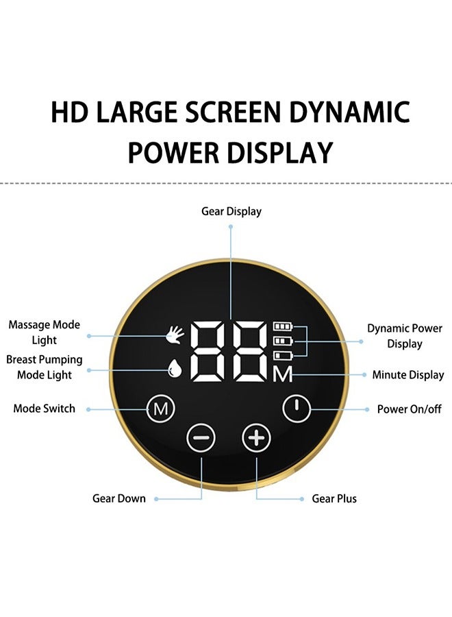 Wearable Electric Breast Pump With 3 Modes And LCD Display, White
