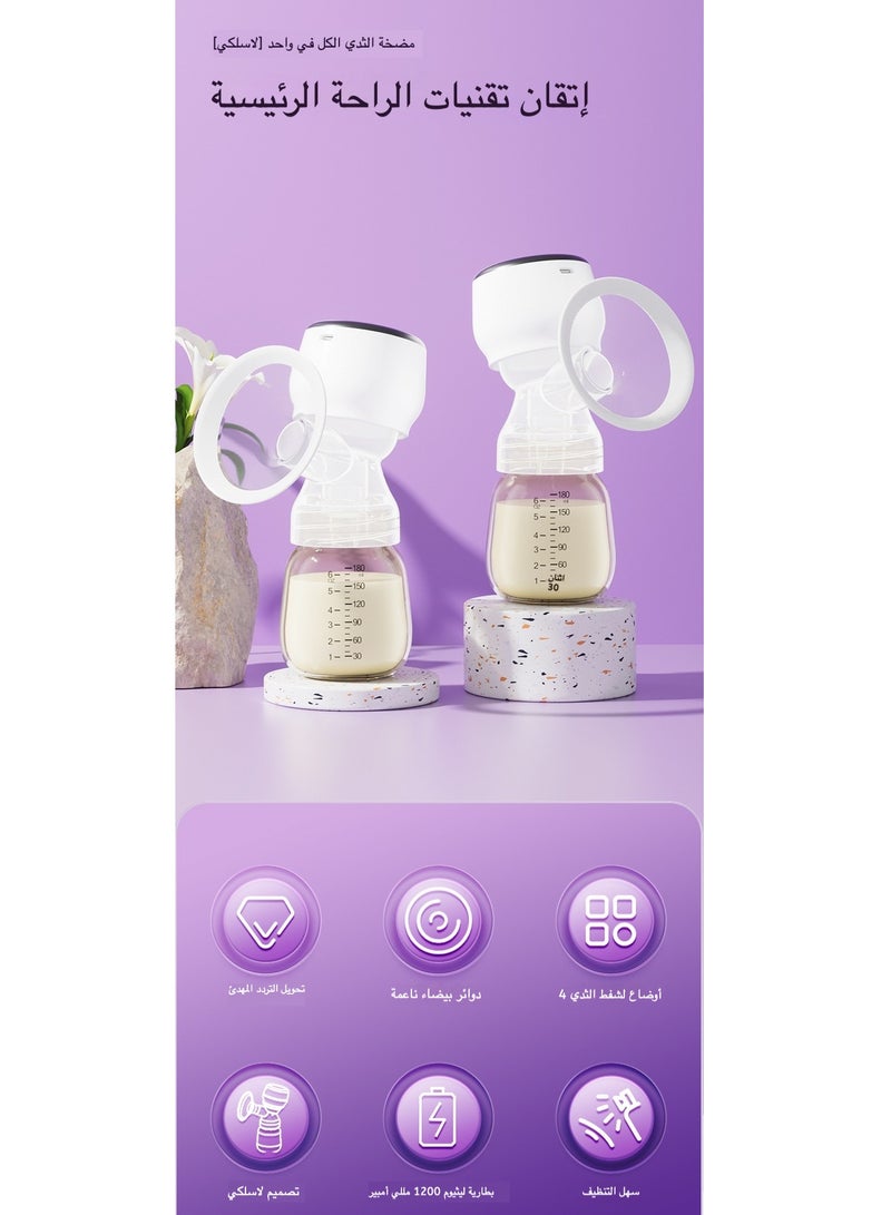 Electric Breast Pump | Smart Integrated, High-Suction, Automatic Breast Pump with Massage, Comfort, and Silent Operation