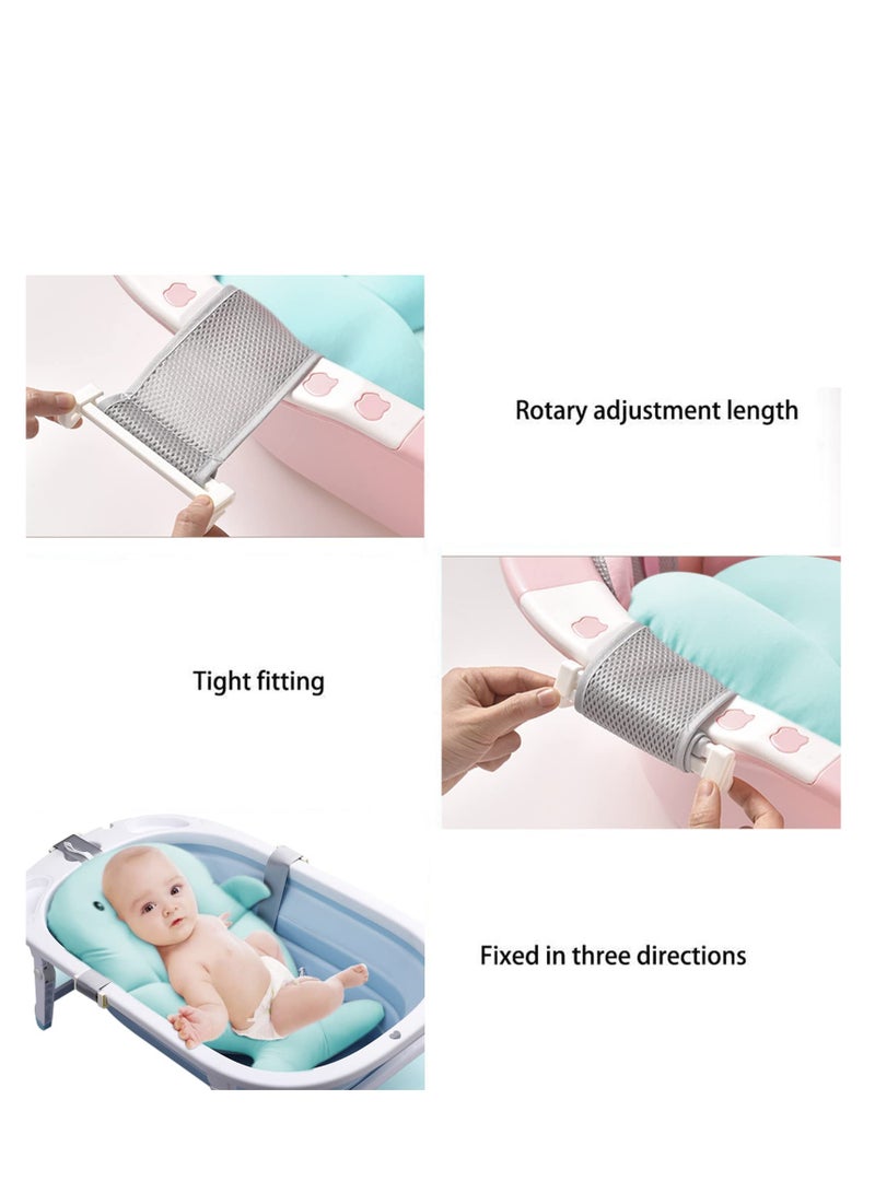 Non-Slip Baby Bath Pad and Support Seat for Newborns Adjustable Sling Bath Pillow and Shower Mat for Safe and Comfortable Bathing