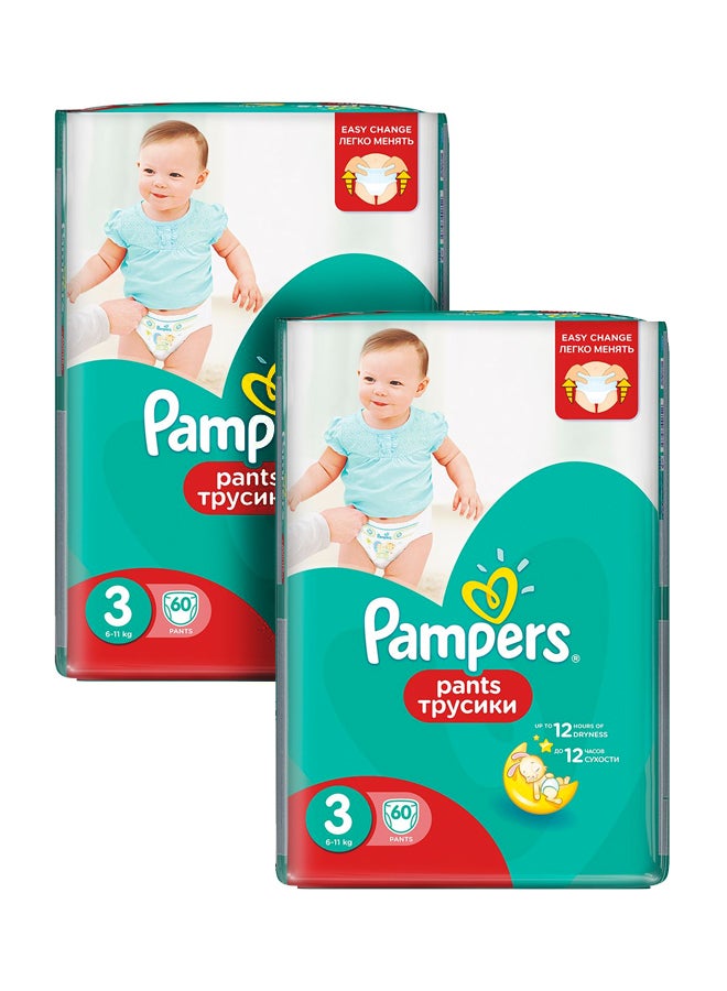 Pant Diapers, Size 3, 6-11Kg, Jumbo Pack, 60 Count