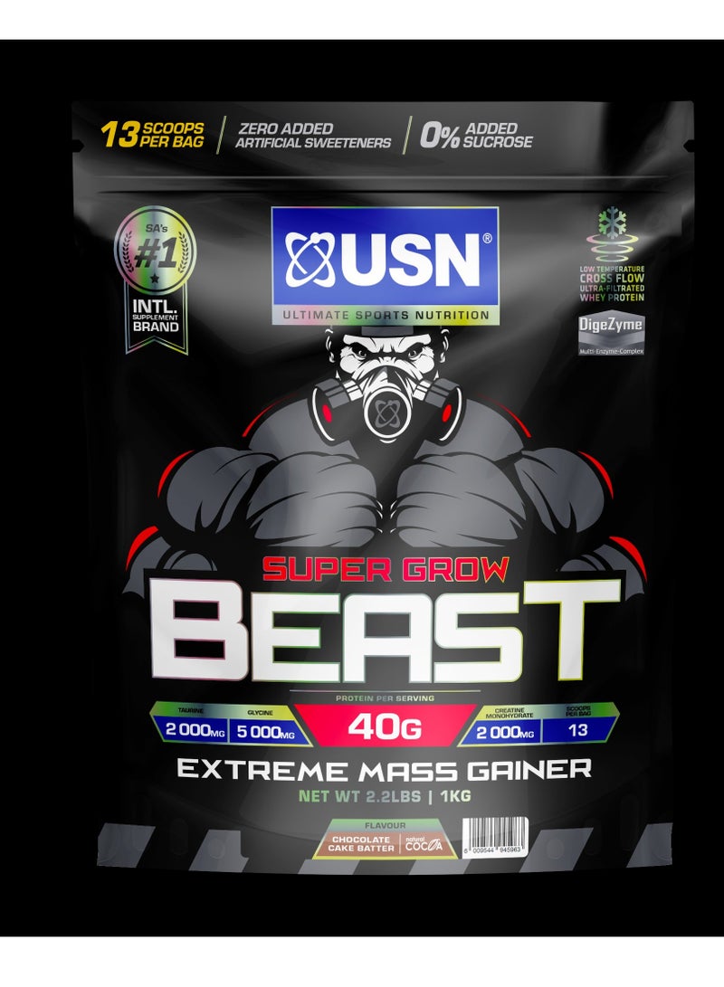 Super Grow Beast Extreme Mass Gainer 1Kg Bag