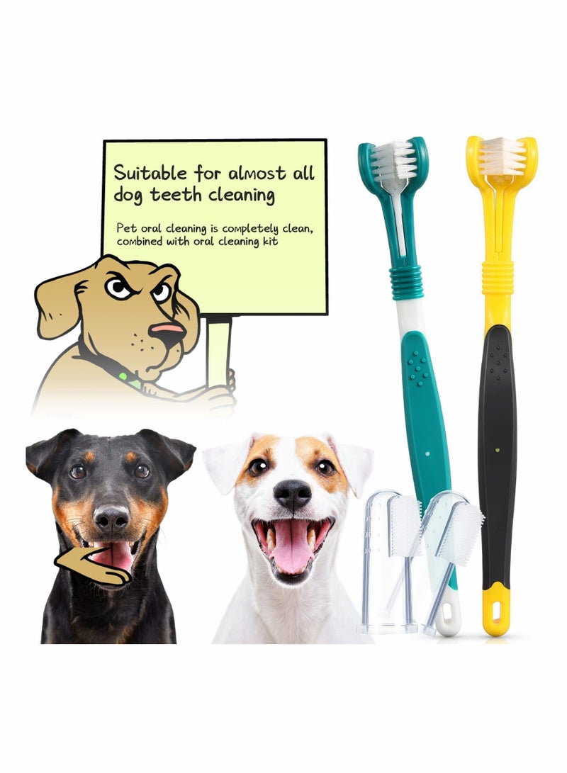 7 Pieces Dog Teeth Cleaning Kit Includes Dental Tooth Scaler and Scraper Stainless Steel Tarter Remover 3 Head Toothbrush Silicone Finger Plaque Tools