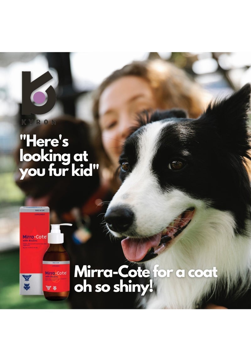 Kyron Mirra-Cotte with Biozinc Dietary Supplement For Dogs and Cats 200ml glass bottle with a pump (the handy pump that administers accurate dosages, in turn minimizing wastage)