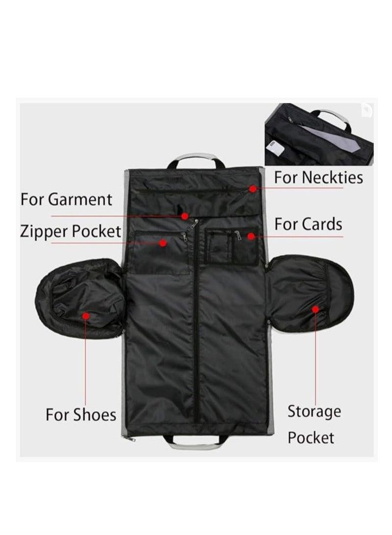 Garment Bag Travel Duffle Bag with Shoulder Strap for Garment Convertible Suit Travel Bag for Men Women Large Crossbody Bag with Garment Cover & Shoe Pouch Foldable Carry On Garment Handbag