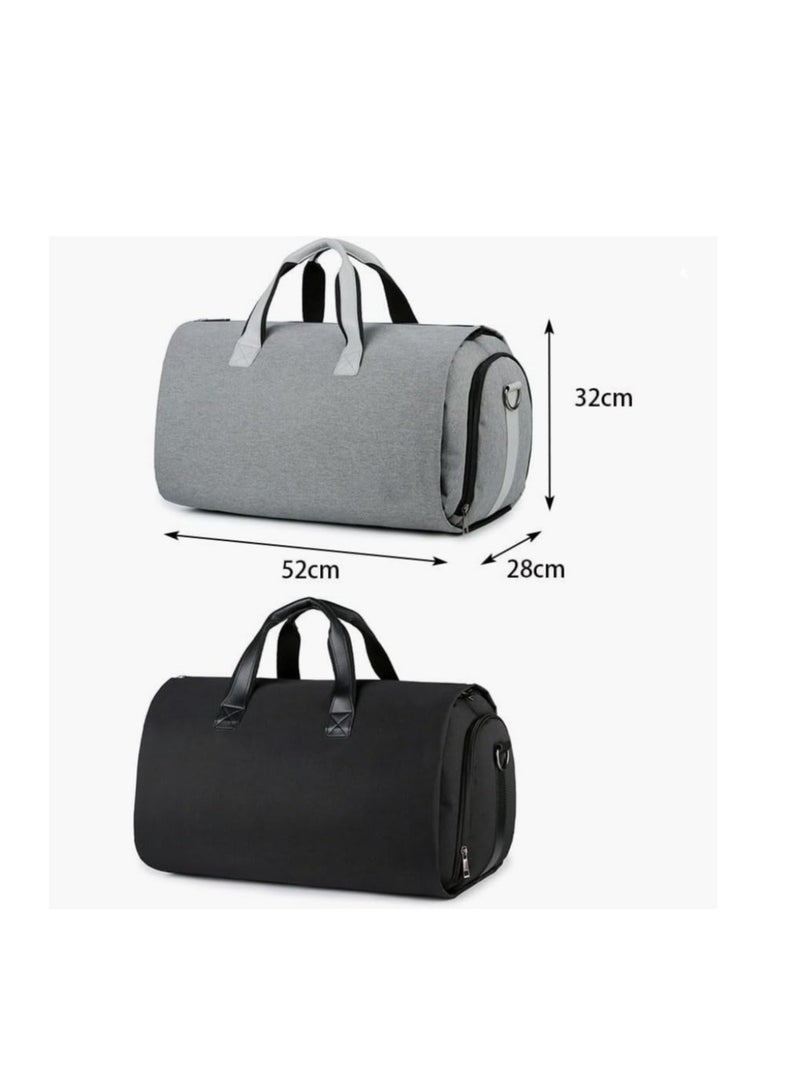 Garment Bag Travel Duffle Bag with Shoulder Strap for Garment Convertible Suit Travel Bag for Men Women Large Crossbody Bag with Garment Cover & Shoe Pouch Foldable Carry On Garment Handbag