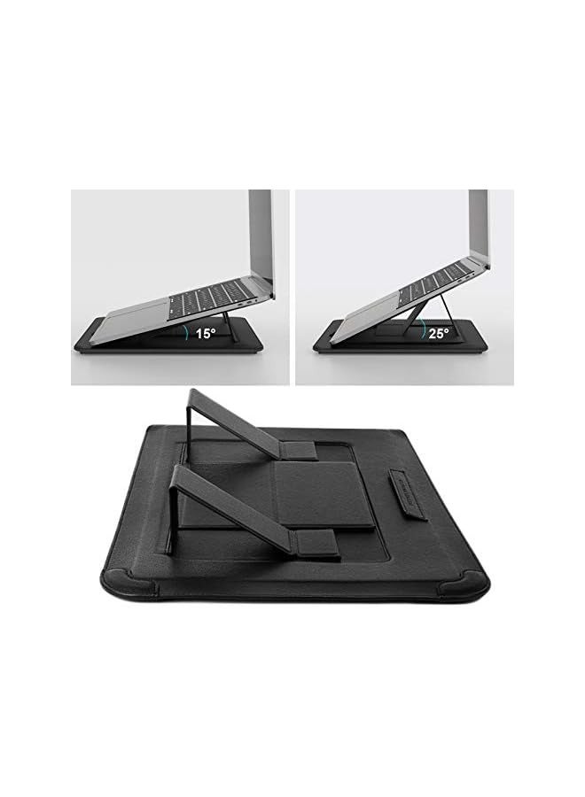 13 Inch Laptop Sleeve Laptop Case with Stand Function, Computer Shockproof Bag with Mouse Pad Compatible with 13 Inch MacBook Pro/Air, Surface Book 13.5 Inch 12.9 Inch New iPad Pro (Black)