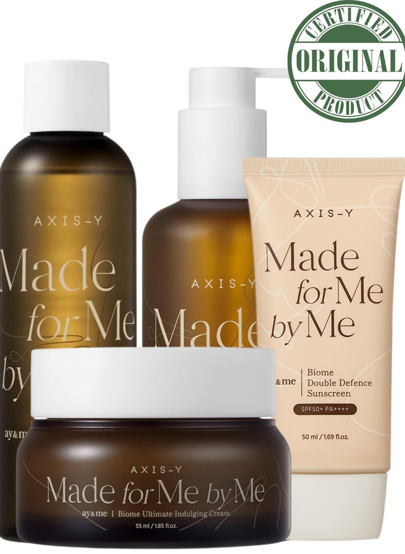 Axis-Y Made for Me by Me Indulging Cream – 55 ml, Cleansing Oil – 200 ml, Infused Toner – 200 ml, & Sunscreen – 50 ml Pack | Complete Skincare Routine for Hydration, Radiance, and Protection