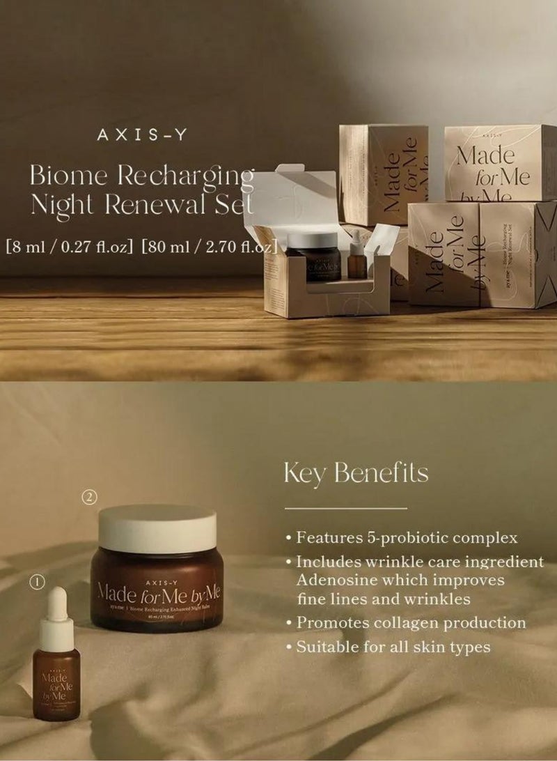 AxisY Made for Me by Me Night Balm – 80 ml & 10 Pantenol Supporting Concentrate – 8 ml Pack | Overnight Hydration & Repair for Glowing Skin