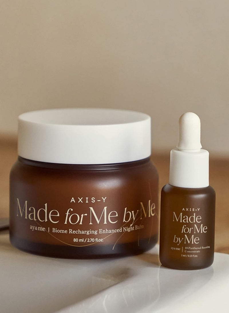 AxisY Made for Me by Me Night Balm – 80 ml & 10 Pantenol Supporting Concentrate – 8 ml Pack | Overnight Hydration & Repair for Glowing Skin