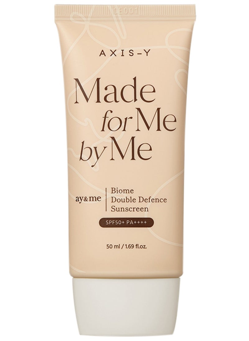 AxisY Double Defense Biome Sunscreen – SPF 50+ PA++++ | Hydrating, Lightweight, and Protective Sun Care with Biome Technology 50ml