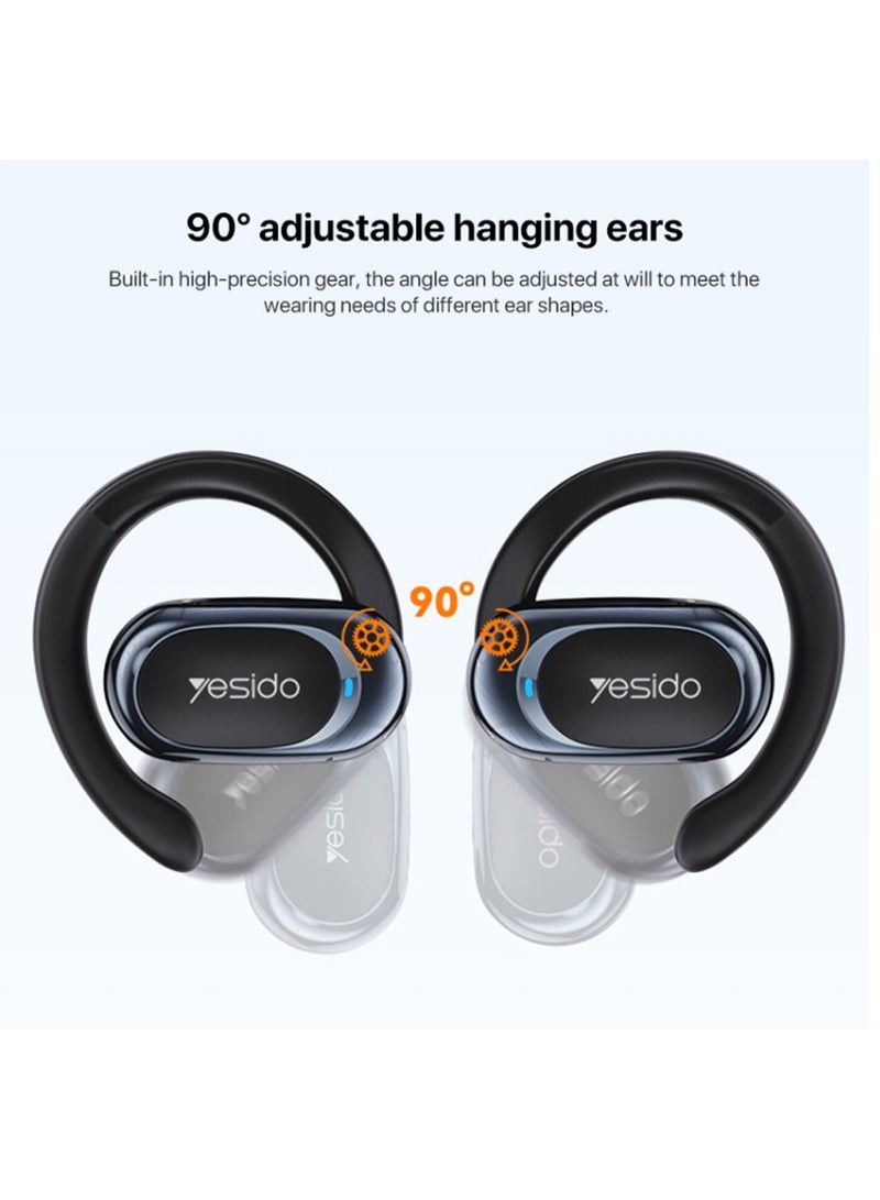 Yesido YSP13 Air Conduction Bluetooth Ear Hook Earphone Wireless HiFi Music Sport Headset - Black