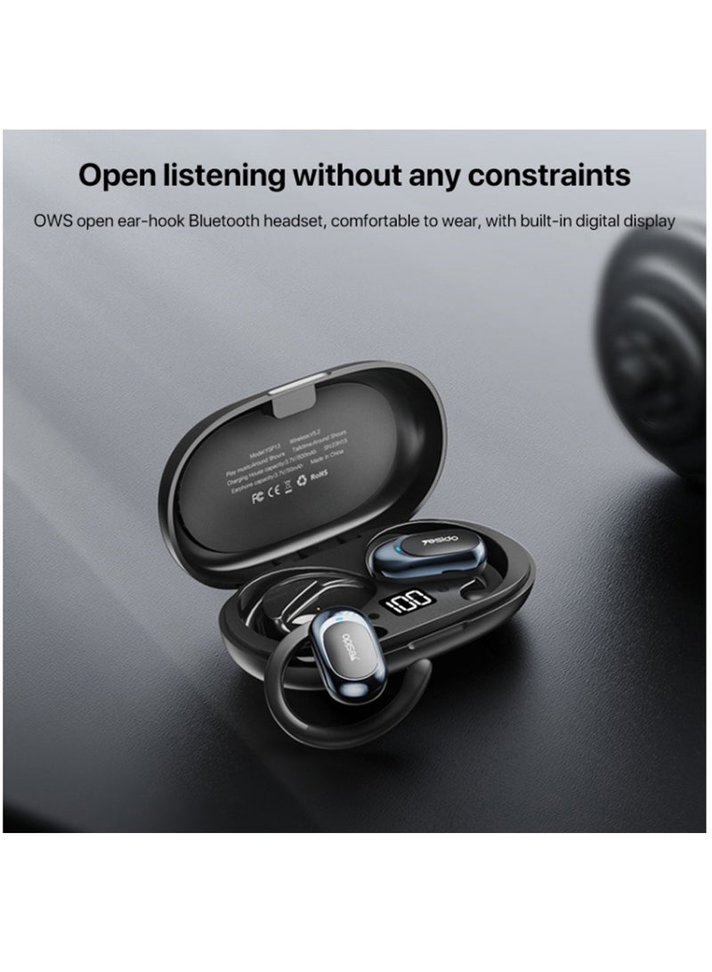 Yesido YSP13 Air Conduction Bluetooth Ear Hook Earphone Wireless HiFi Music Sport Headset - Black