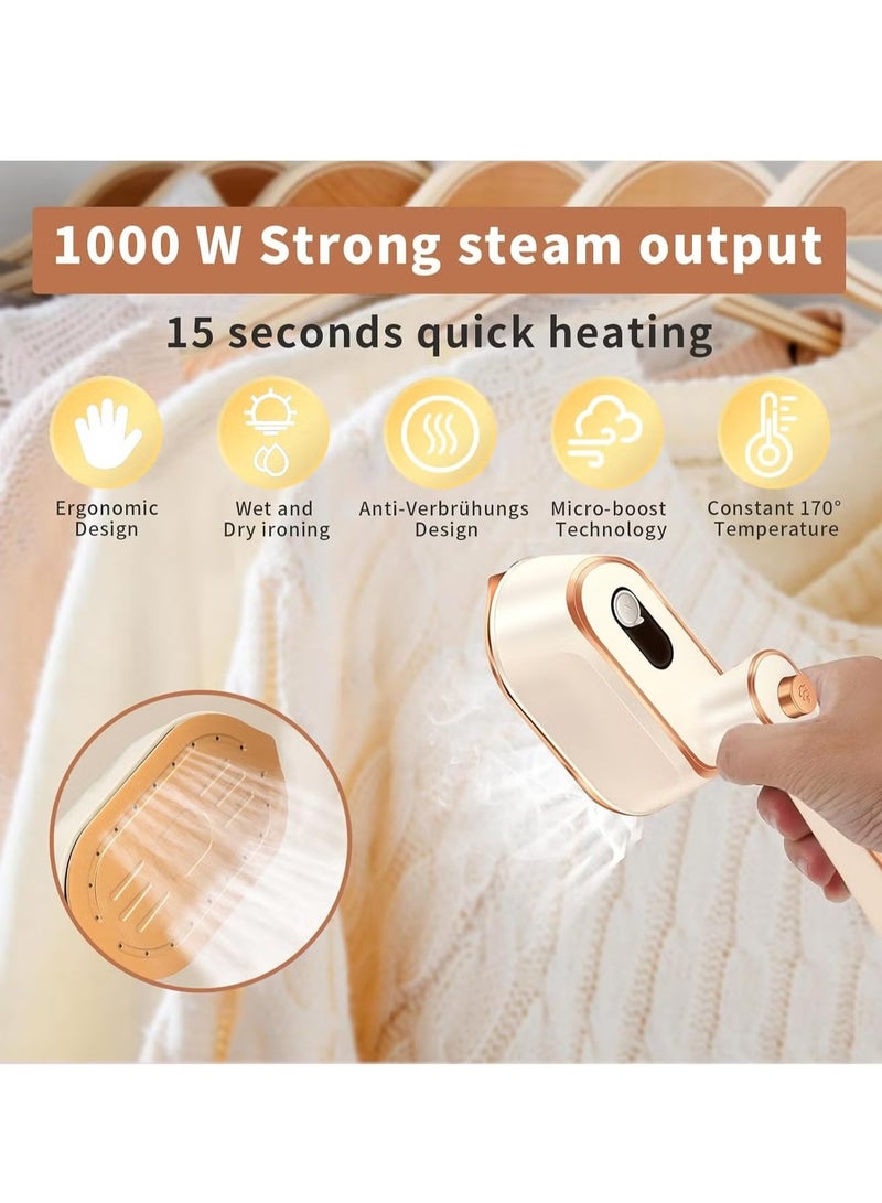 Mini Travel Steam Iron - 1000 Watt Travel Steam Iron Portable Professional Handheld Garment Steamer 180° Rotating Foldable Home and Travel Garment Steamer Suitable for Home and Travel Garment Steamers