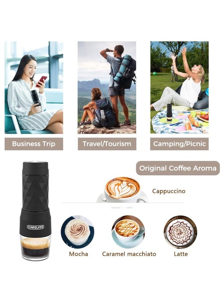 3-in-1 Portable Espresso Maker | Manual Capsule Coffee Machine for Camping, Business, Hiking, and Office