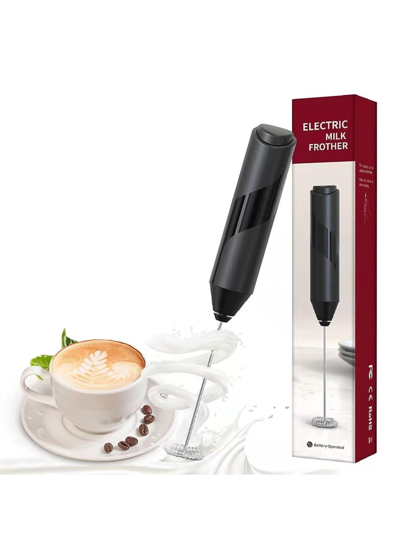 AMLINK Milk Frother Handheld, Electric Frothers, Coffee Frother Mini Whisk, Foam Maker, Drink Mixer for Coffee, Milk, Lattes, Cappuccino Cream Matcha (Black)