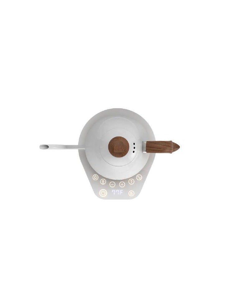 Artisan Electric Gooseneck Coffee Kettle - Pearl White with White Base 1 litre