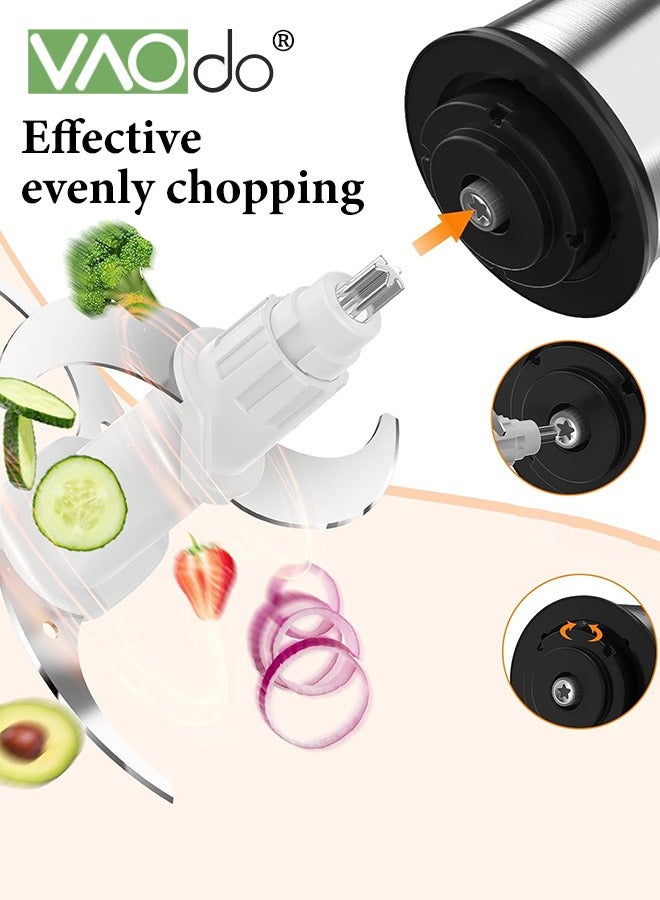 Electric Meat Grinder With 2L borosilicate minced meat bowl,3 Speed Adjustable Stainless Steel Food Processors,250W with 4 Sharp Blades ood Chopper for Egg Whisk for Meat Onion Vegetables Fruits Meat