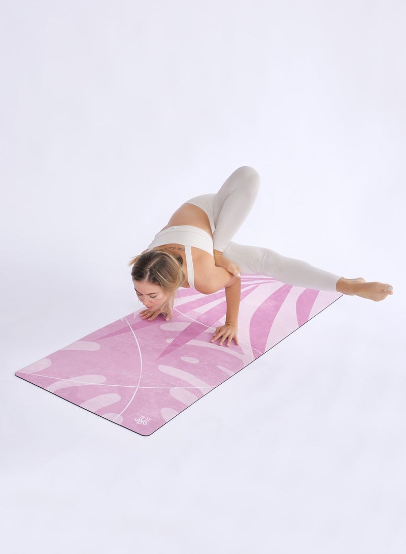 WANDER Print Non-Slip Suede Top 4mm Thick Yoga Mat With Carry Strap