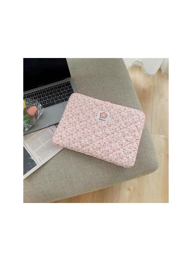 13 Inch Puffy Laptop Sleeve, Floral Laptop Cover Kawaii Laptop Pouch Preppy Laptop Case Cottagecore Computer Bag Tablet Liner Pouch Fairy Aesthetic Bag For 12-143nch MacBook Pro/Air M3, HP, Asus