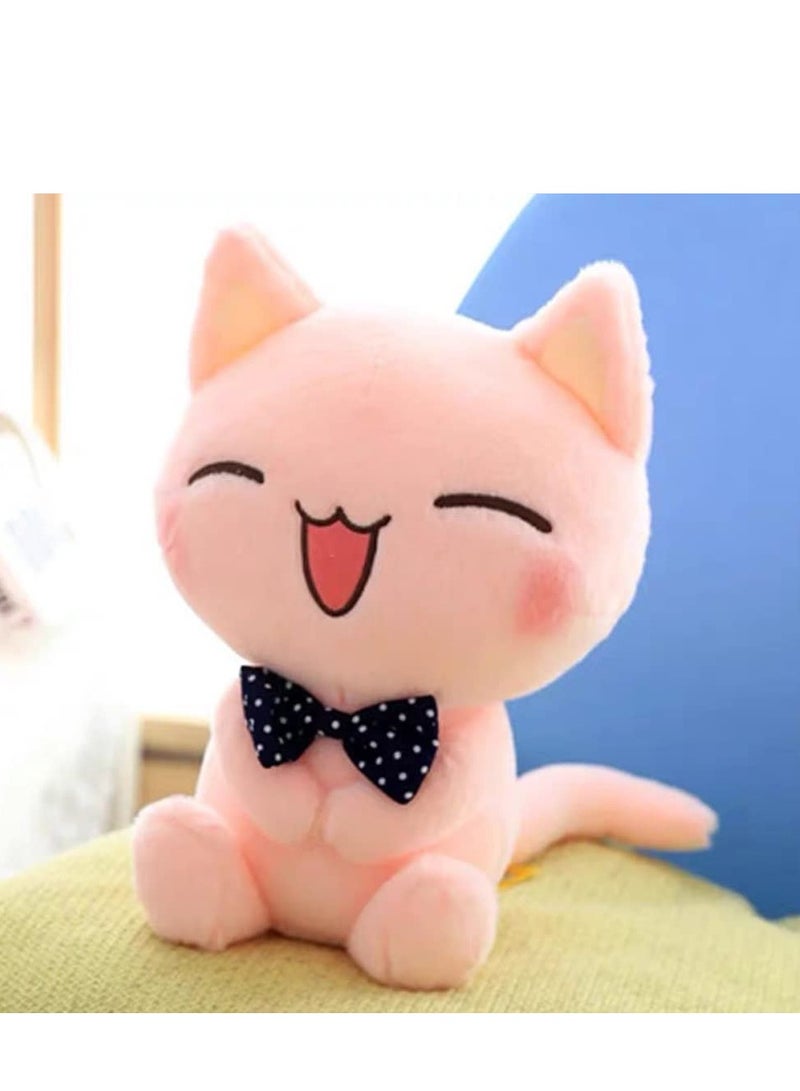 Adorable 11-Inch Pink Cat Plush Toy, Soft Kawaii Stuffed Animal Doll for Kids, Suitable Gift for Cat Lovers