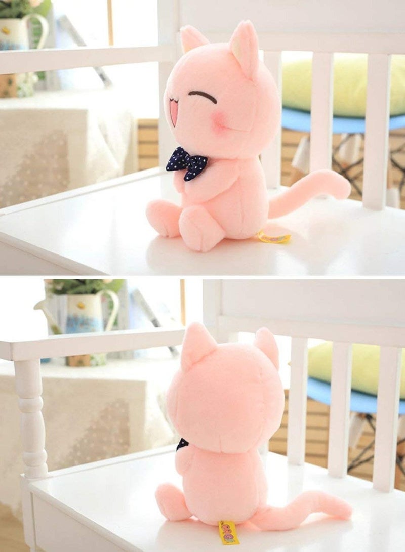 Adorable 11-Inch Pink Cat Plush Toy, Soft Kawaii Stuffed Animal Doll for Kids, Suitable Gift for Cat Lovers