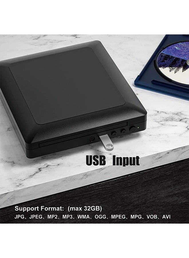 Mini HD DVD Player, CD Players for Home, DVD Players for TV, HDMI and RCA Cable Included, Up-Convert to HD 1080p, All Region, Breakpoint Memory, Built-in PAL/NTSC, USB 2.0