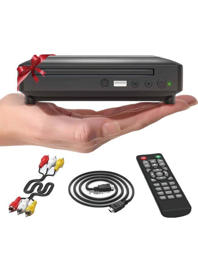 Mini HD DVD Player, CD Players for Home, DVD Players for TV, HDMI and RCA Cable Included, Up-Convert to HD 1080p, All Region, Breakpoint Memory, Built-in PAL/NTSC, USB 2.0