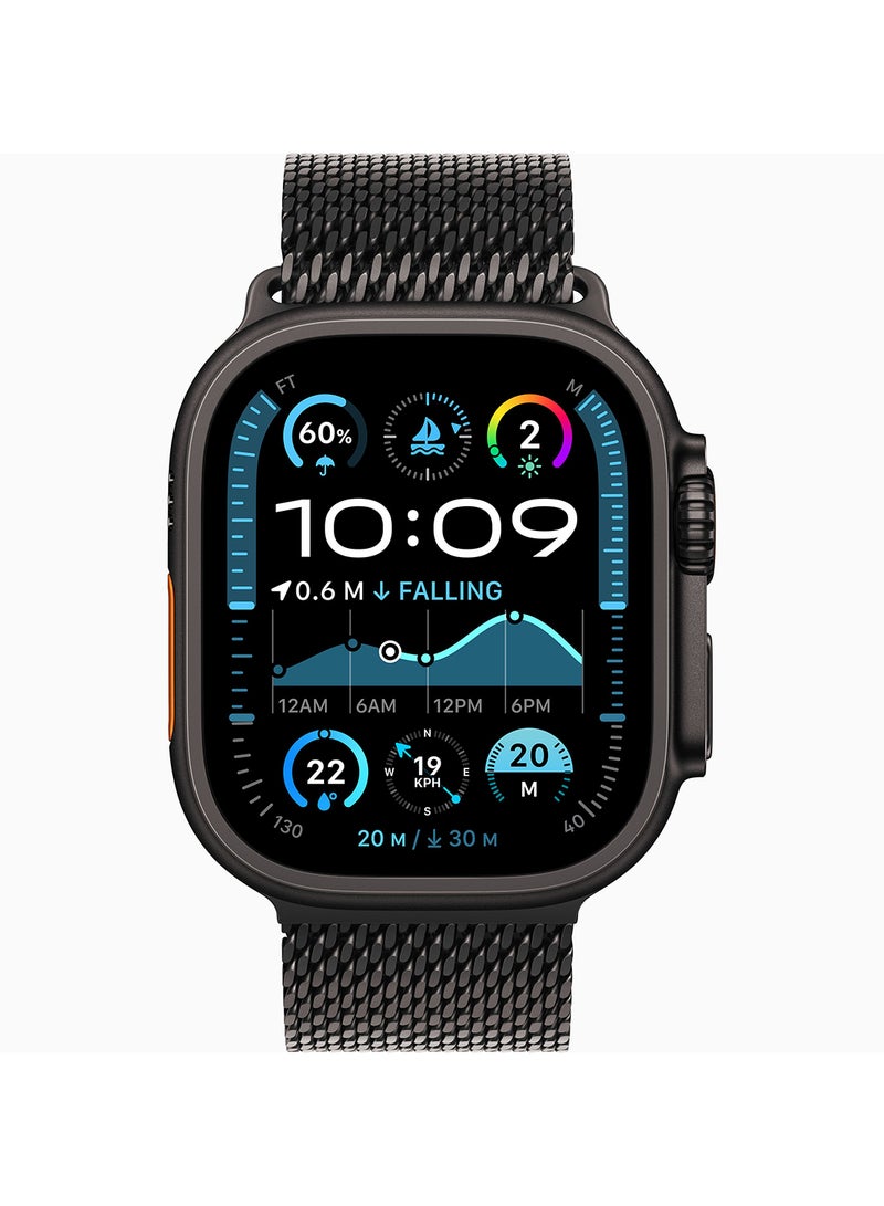 Watch Ultra 2 (2024) GPS + Cellular 49mm Black Titanium Case With Black Titanium Milanese Loop - M