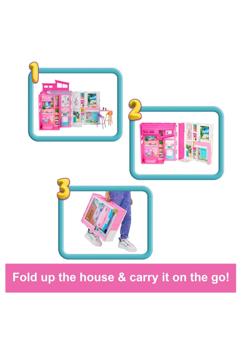 Getaway House, Doll House Playset with 4 Play Areas and 11 Decor Accessories