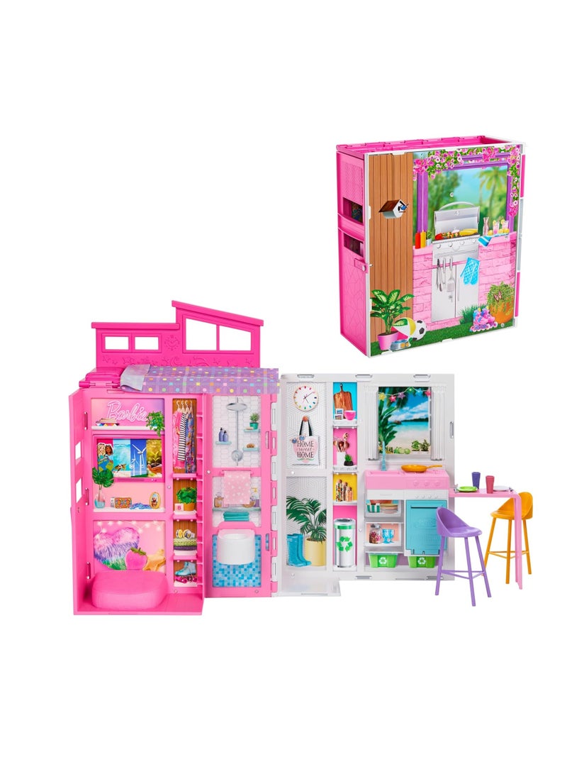 Getaway House, Doll House Playset with 4 Play Areas and 11 Decor Accessories