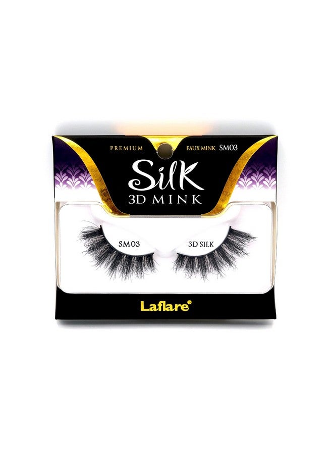 3D Silk Mink Premium Faux Mink Eyelashes Cat Eyes Wispy Fluffy Soft As Mink Multilayered False Lashes  (Sm03)