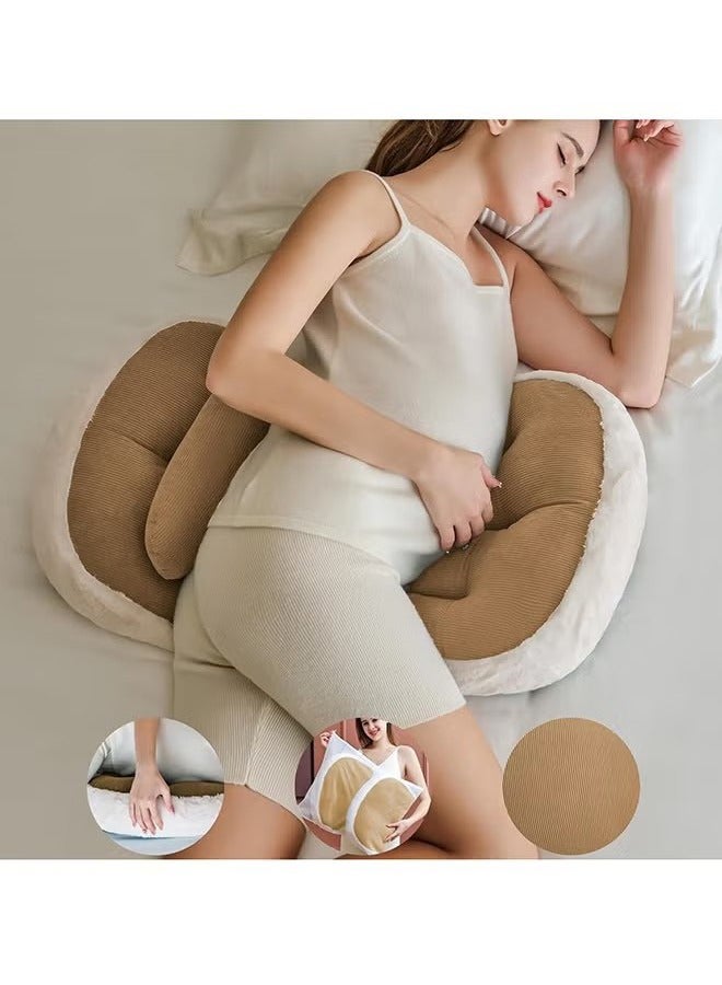 Super Soft And Comfortable Side Sleeping Pillow Support For Back, Belly And Legs - Coffee