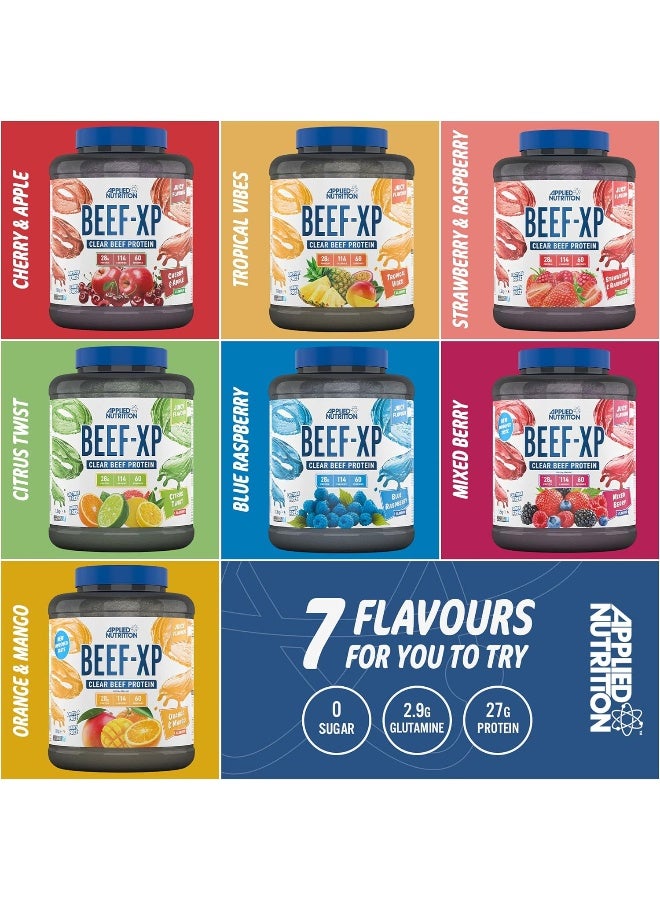 Beef Xp Clear Hydrolysed Beef Protein Isolate Fruit Juice Style Dairy Free Beef Protein Powder Lactose 1.8Kg 60 Servings Blue Raspberry